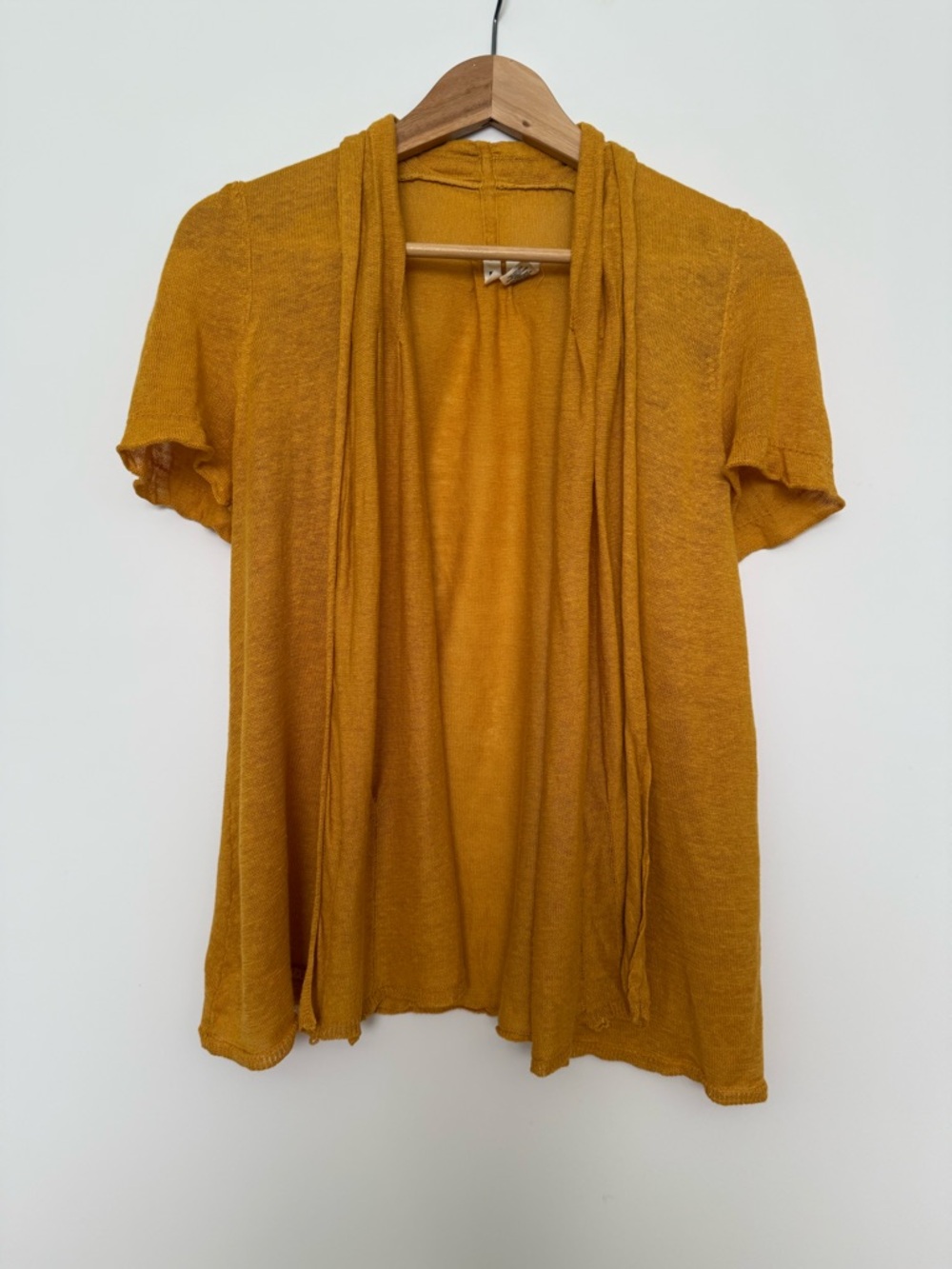 Anthropologie Mustard Short Sleeve Open Cardigan Top - Women